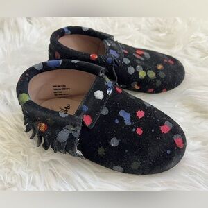 Monkey Feet Paint Splatter Moccasins